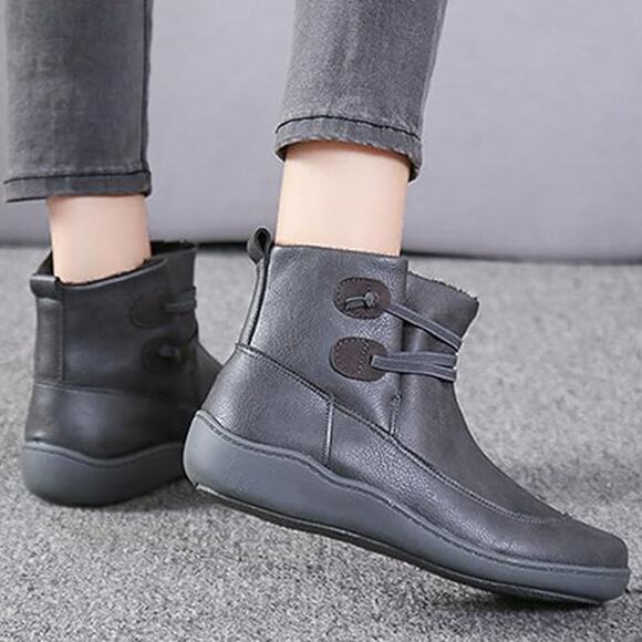 Women Ankle Boots Low Heel Slip on Comfortable Booties Gray Size 8US / 39CN - Picture 11 of 12